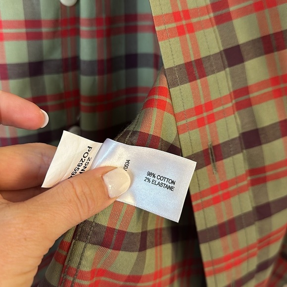 Orvis Mens Button Down Shirt small Plaid Long Sleeve Collared - Picture 3 of 4